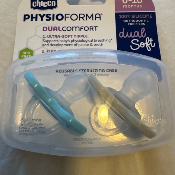 chicco Other - Chicco PhysioForma Silicone Orthodontic Pacifiers for Babies 6-16 Months